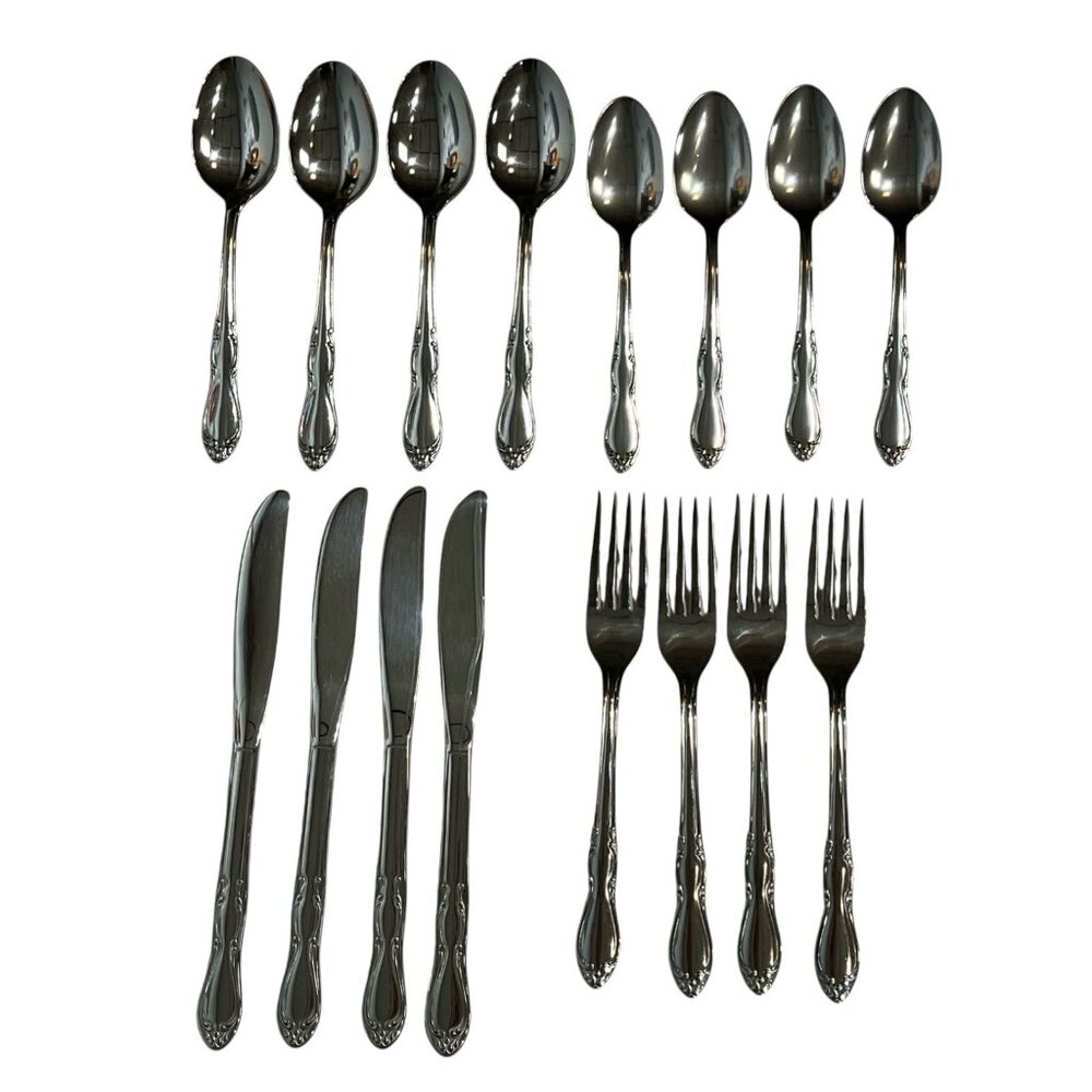 Rogers Stainless By Oneida Homestead 16 PC Set 4 Ea Place Setting‎